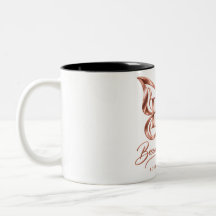 Caneca de Café em Cerâmica Borboleta Dourado Rosa