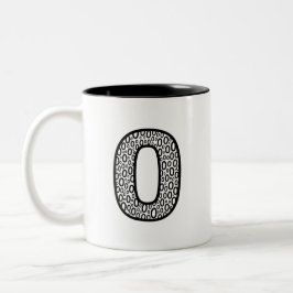 Dois Tons Caneca de Café em Cerâmica Letra O Padrão