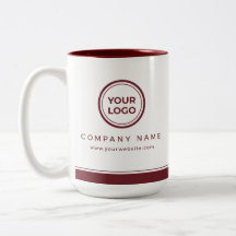 Caneca de Café Marrom com Logo Personalizado da Em