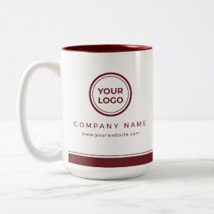 Dois Tons Caneca de Café Marrom com Logo Personalizado da Em