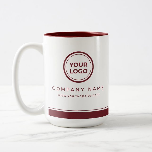 Dois Tons Caneca de Café Marrom com Logo Personalizado da Em (Esquerda)