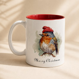 Dois Tons Caneca de Café Natal com Pintura em Aquarela do Ro