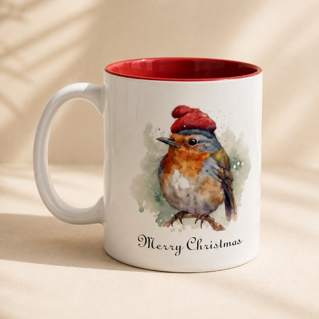 Dois Tons Caneca de Café Natal com Pintura em Aquarela do Ro (Criador carregado)