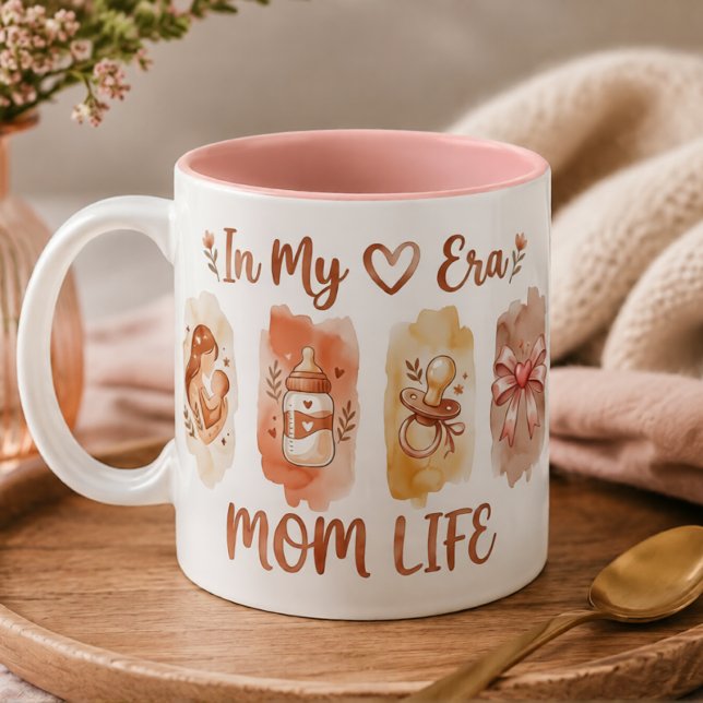 Dois Tons Caneca de Café para Nova Mãe Em Minha Era de Mãe P (Criador carregado)