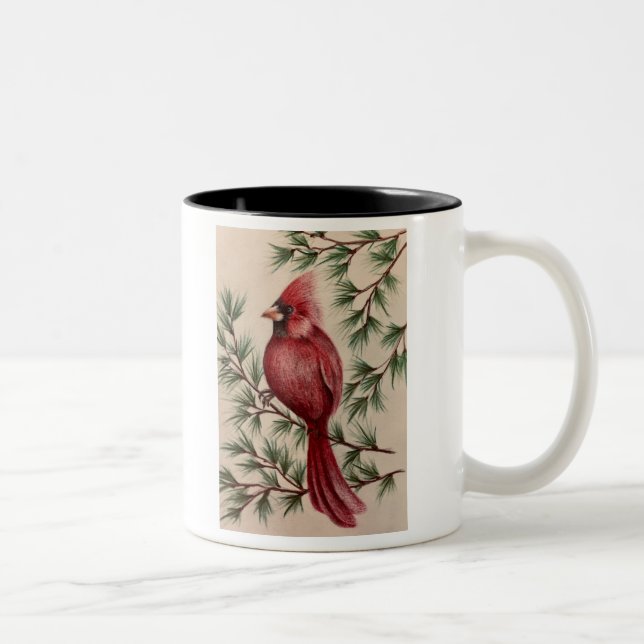Dois Tons Caneca de Café Tom Cardinal Vermelho e Pinheiro em (Direita)
