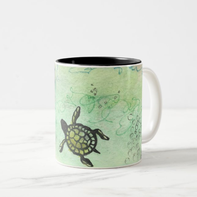 Dois Tons Tartaruga Odyssey em uma Caneca de Café (Frente Esquerda)