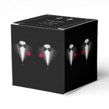 Dois Tuxedos com a Caixa de Favor de Casamento Gay