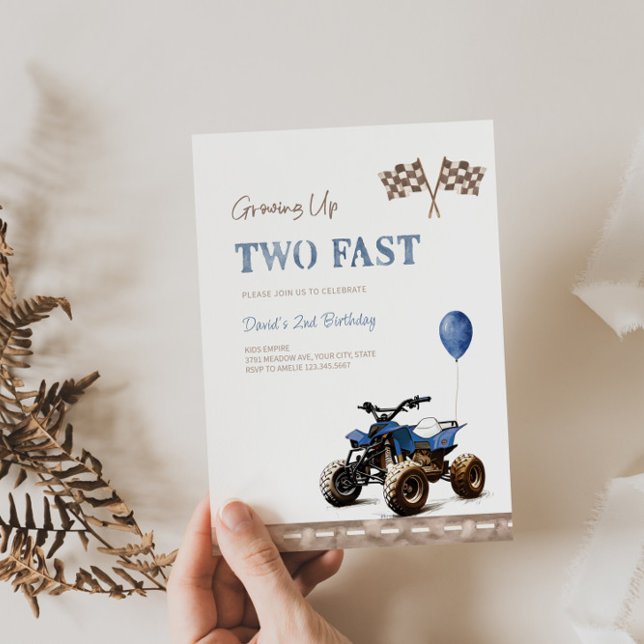 Dois Voos Azul Rápido de 4 Rodas Convite de Aniver (Criador carregado)