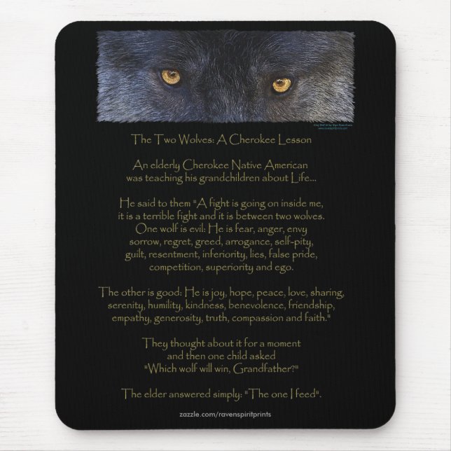 Dois WOLVES CHEROKEE TALE Art Mousepad (Frente)