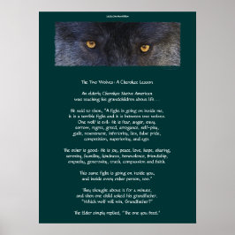 Dois WOLVES CHEROKEE TALE Art Poster
