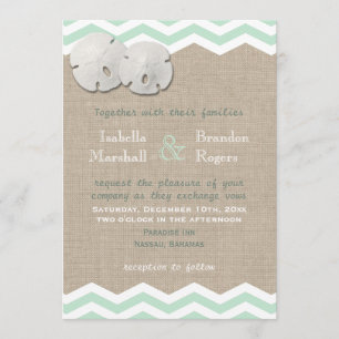 Dólar de areia & convite do casamento de Chevron