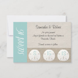 Dólar de areia e Burlap Sweet 16 Convite