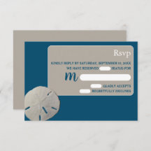 Dólar de areia, RSVP de Casamento de Praia de Ocea