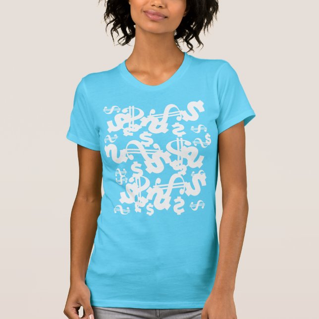 Dólar Funky Dólar Patterno Top T-Shirt (Frente)