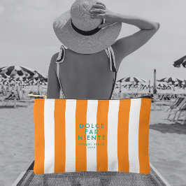 Dolce Far Niente Cinque Terra Orange Cabana Stripe