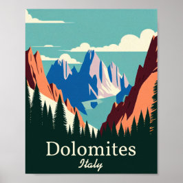 Dolomites Itália Minimalista Vintage Poster