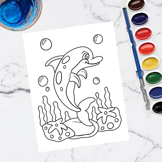 Dolphin Color Me | Cartões de Atividade para Crian (Criador carregado)