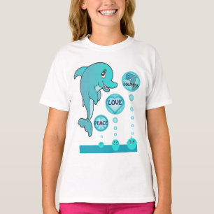 Dolphin Peace Love Dolphins Kids T-shirt