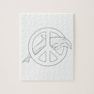 Dolphin Peace Sign Coloring Quebra-cabeça