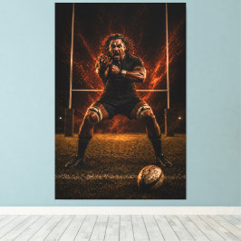 Domínio Implacável – Impressão em Tela de Rugby Po