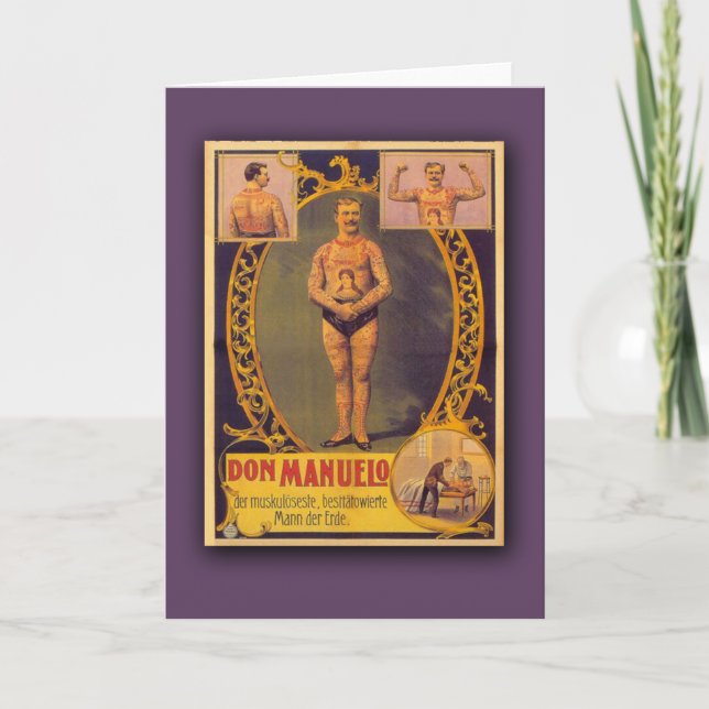 Don Manuelo, homem Tattooed em cartões, cartão (Frente)