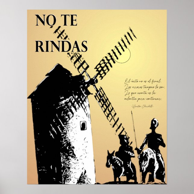 Don Quijote y los molinos Poster (Frente)