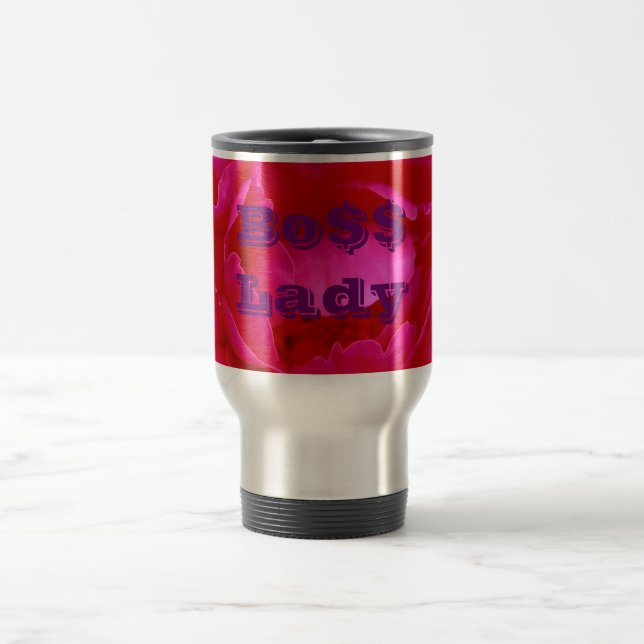 Dona Bo$$, Caneca de Viagem com Flor Rosa (Centro)