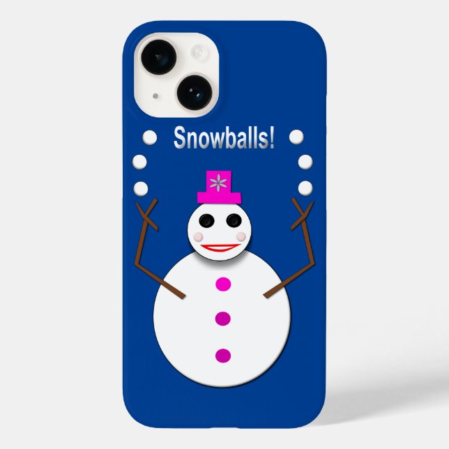 Dona de Neve de Natal Arremessando Bolas de Neve D (Verso)