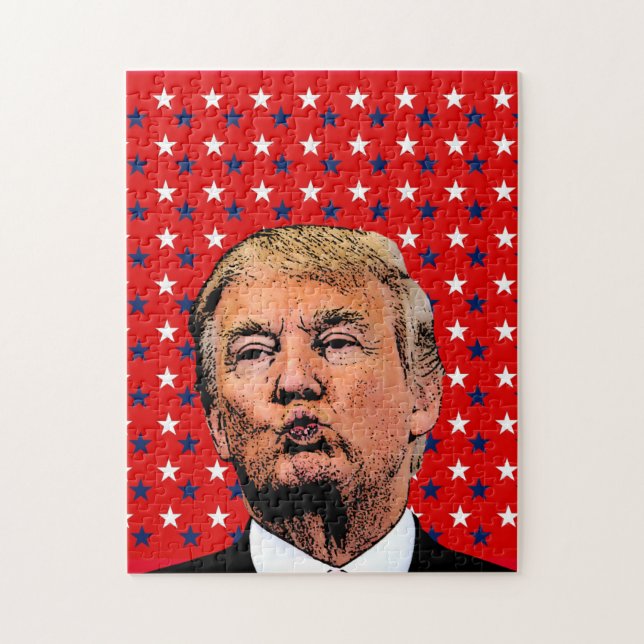 DONALD TRUMP BEIJO QUEBRA-CABEÇA FÁCIL (Vertical)
