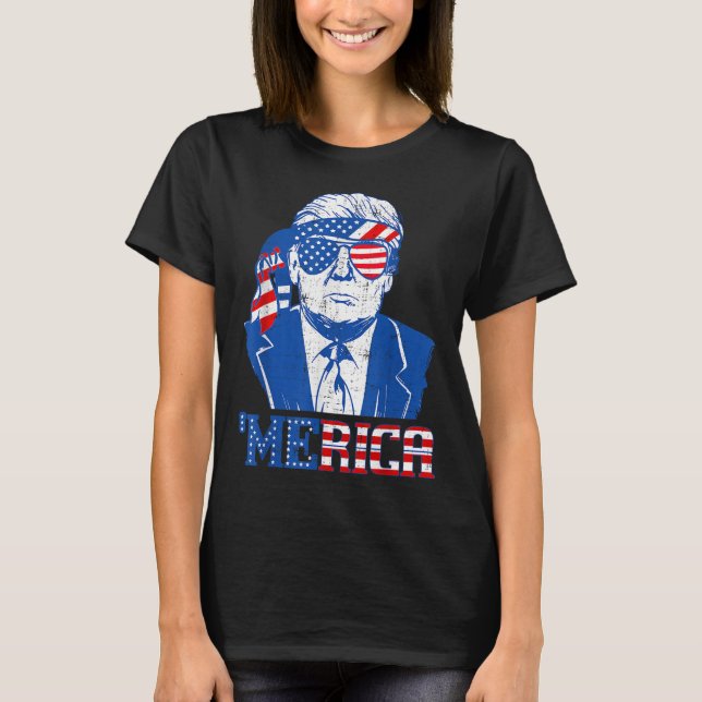 Donald Trump Camisa Merica Trump Sungl Usa Bandeir (Frente)