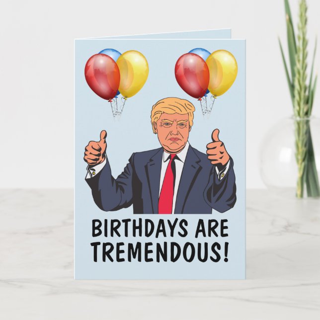 DONALD TRUMP FUNNY BIRTHDAY GREETING CARTÕES (Frente)