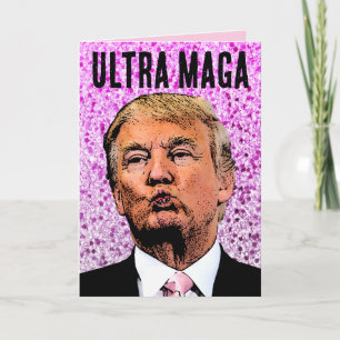 DONALD TRUMP GLITTER BIRTHDATING CARTÃO