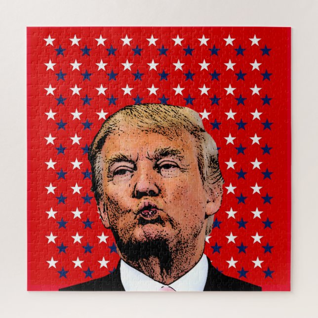 DONALD TRUMP KISS JIGSAW QUEBRA-CABEÇA DIFÍCIL (Vertical)