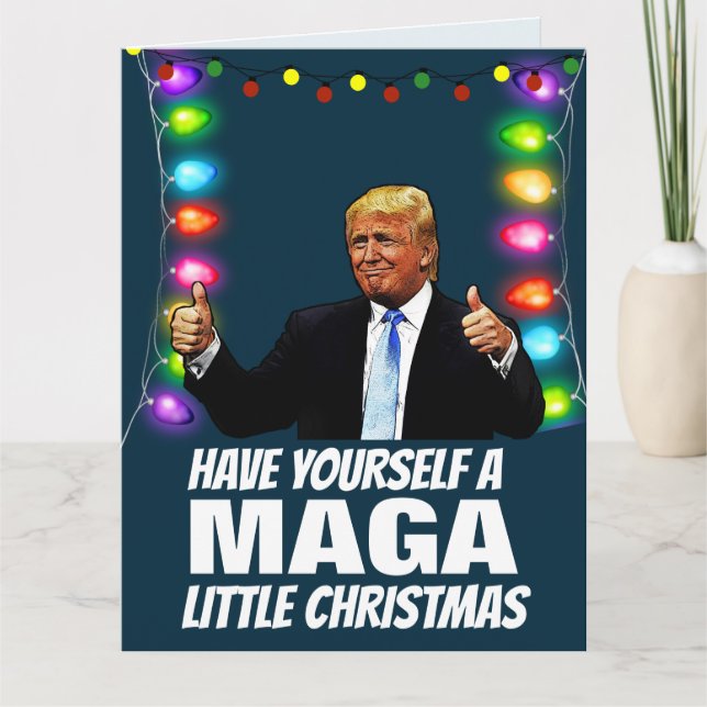 DONALD TRUMP MAGA PEQUENO Cartão de Ig de Natal (Frente)