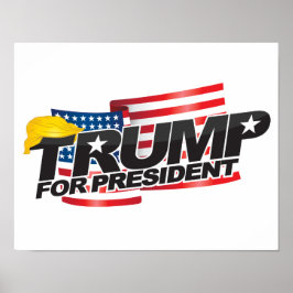Donald Trump Para Presidente (com cabelo) Poster