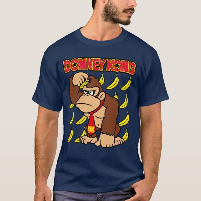 Donkey Kong Apehoughts Banana Background Pullover  (Frente)