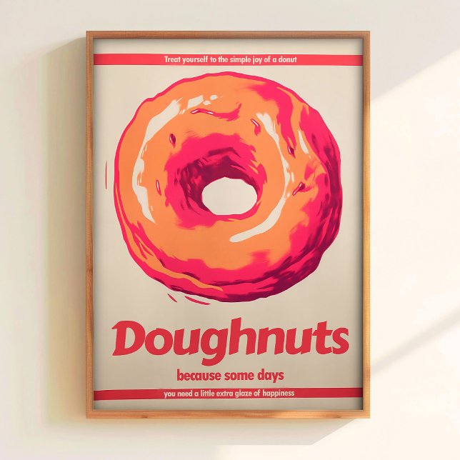 Donut Poster Retro Kitchen Art Retro Kitchen Poste (Criador carregado)