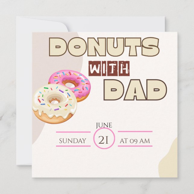 Donuts com o Papai Convite do Dia dos Pais Celebre (Frente)