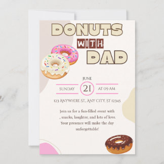 Donuts com o Papai Convite do Dia dos Pais Celebre
