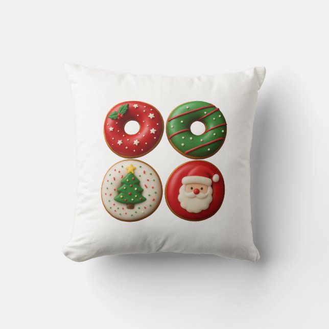 Donuts Festivos de Natal – Almofada (Frente)