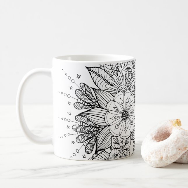 Doodle Art Design nº 1 na caneca de café (Com Donut)