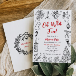 Doodle Christmas Convite de festas Quirky Holiday