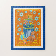 Doodle Dog Hanukah jigsee quebra-cabeça