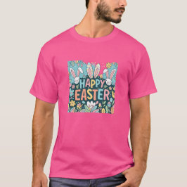 Doodle Floral Felz pascoa Bunnies Mens T-Shirt