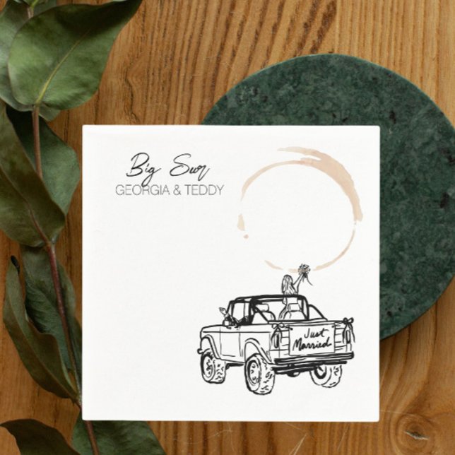 Doodle Getaway Car - guardanapo de casamento (Criador carregado)