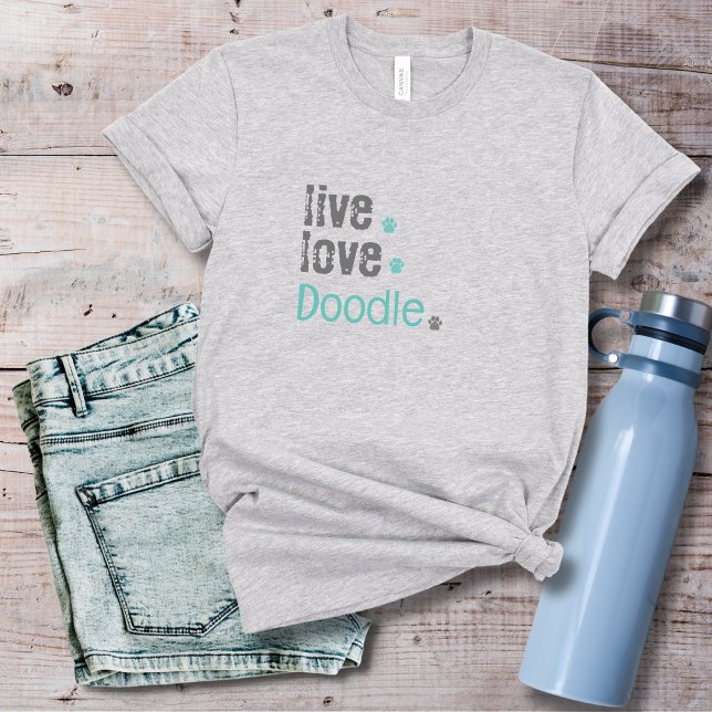 Doodle Mãe Viva Camisa De Amor (Doodle mom's are looking so cute in thier Live.Love.Doodle Tshirt! I can alos be customized!)