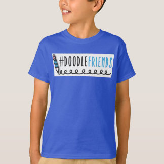 #DoodleFriends - Crianças T-Shirt com Capas Negras