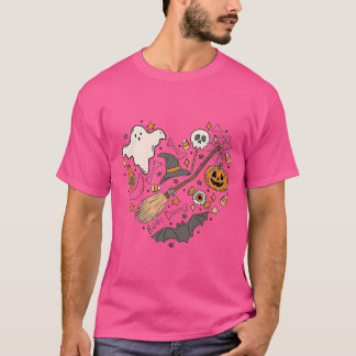 Doodles do Halloween Cardíaco Camisa de Suor Bomba
