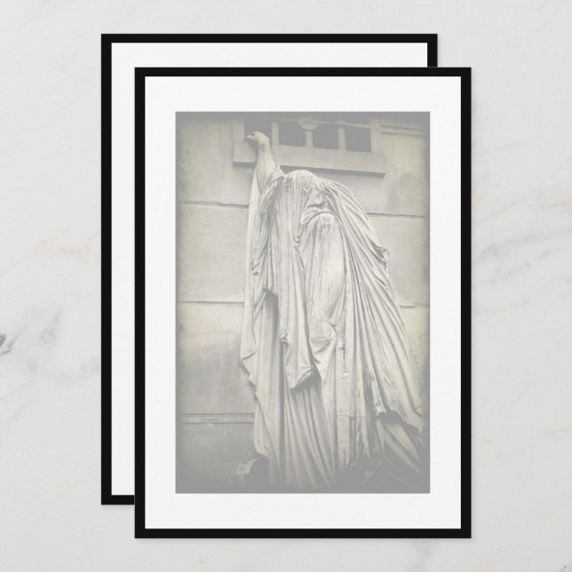 Dor e Tristeza Anúncio Funeral Convite (Frente/Verso)