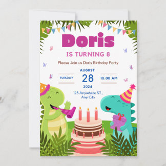 Doris está fazendo o convite de aniversário